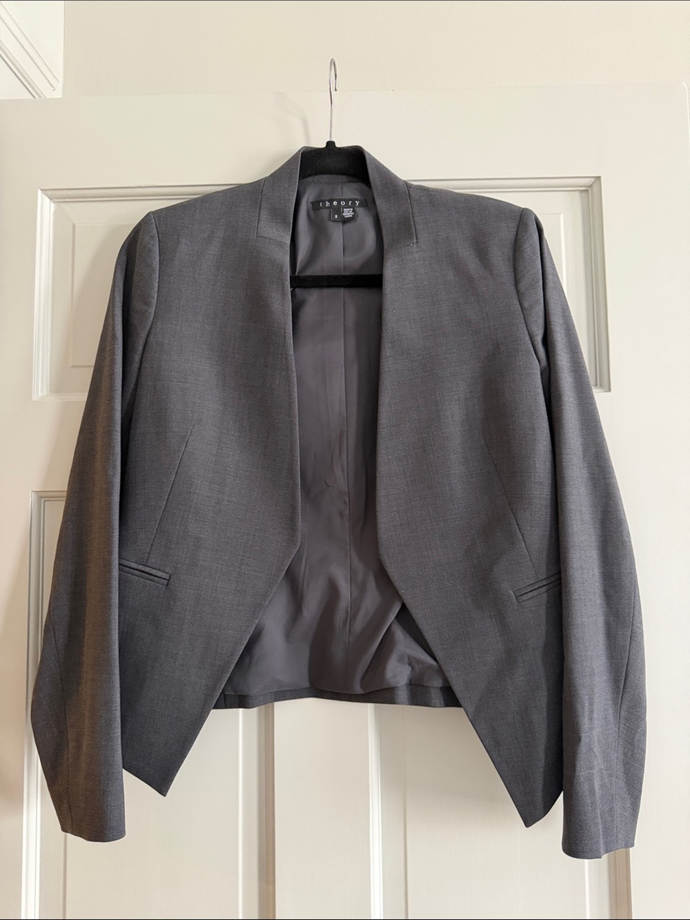 Theory Gray Open-Front Women's Blazer